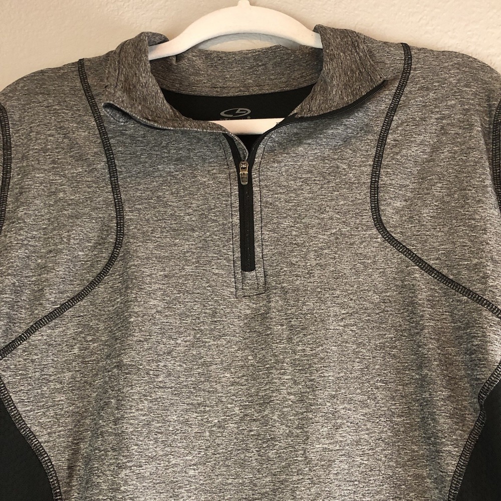 Champion Womens Shirt XXL Gray 1/4 Zip Pullover Long Sleeve Athletic Top - Picture 2 of 10